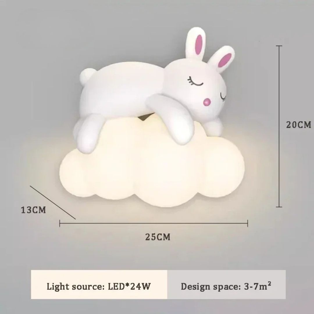 Lampe murale LED White Bunny - Résine et polyéthylène-Veilleuse cocon