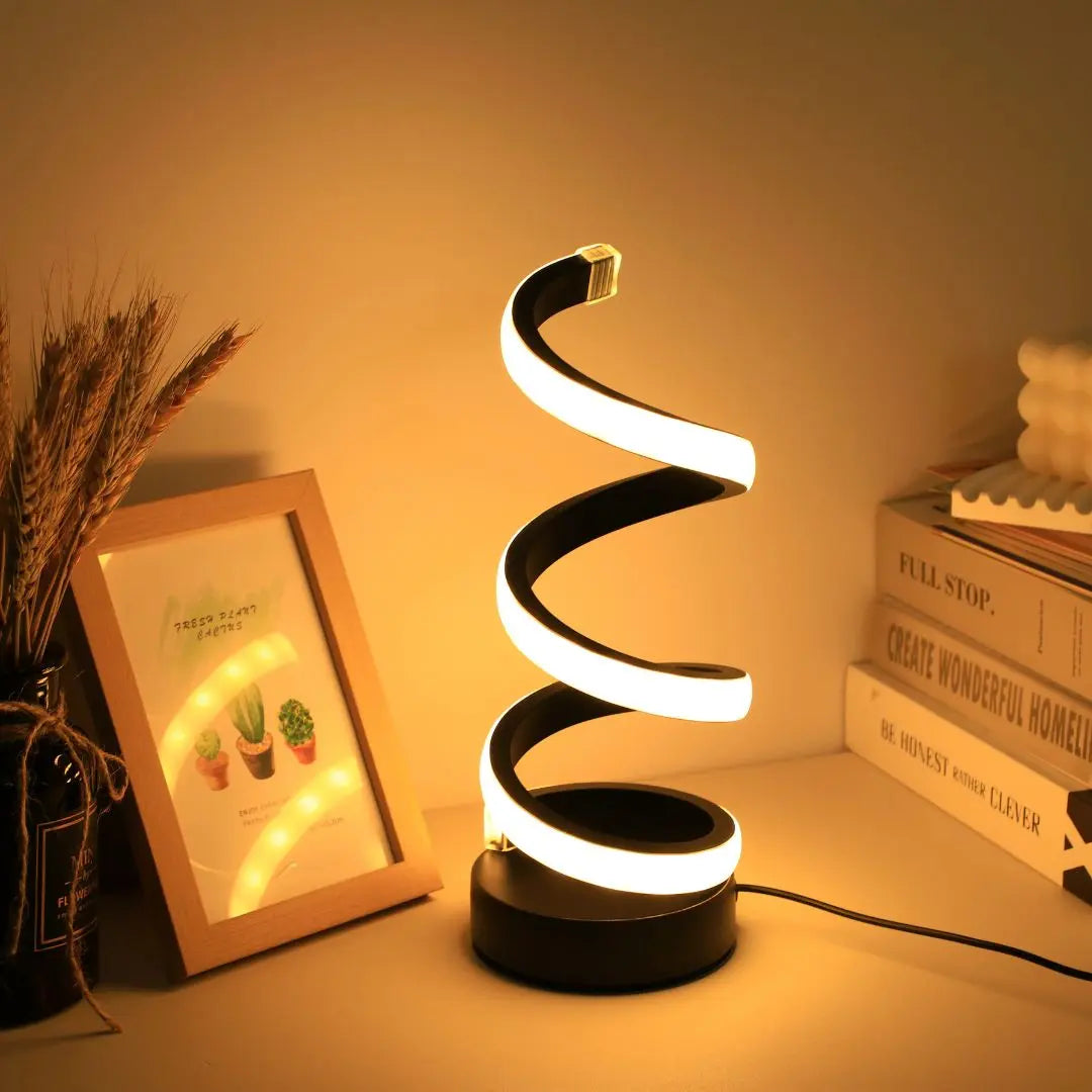 Lampe de Chevet LED Spirale - Design Moderne LuminaSpiral™-Veilleuse cocon