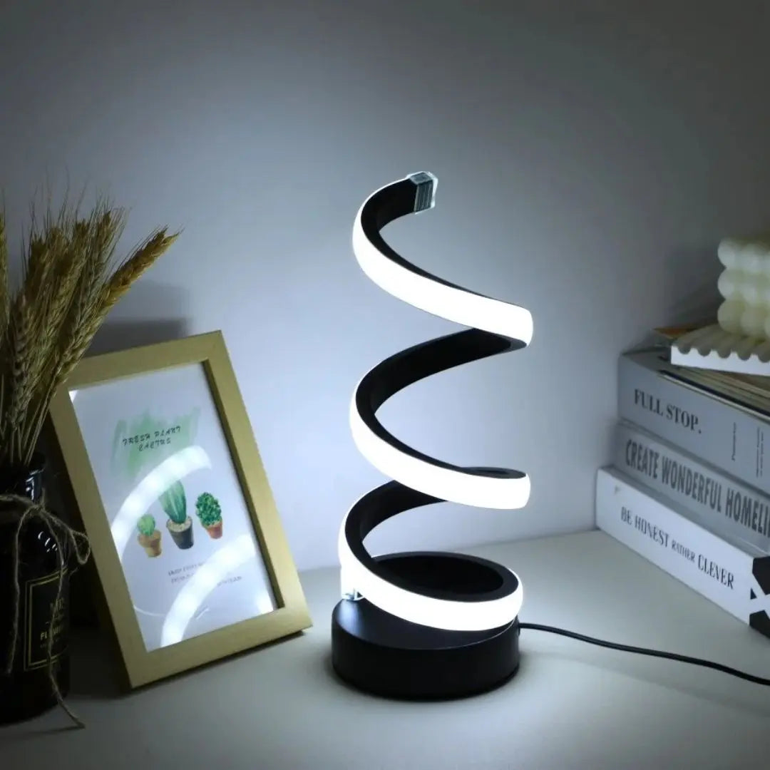 Lampe de Chevet LED Spirale - Design Moderne LuminaSpiral™-Veilleuse cocon