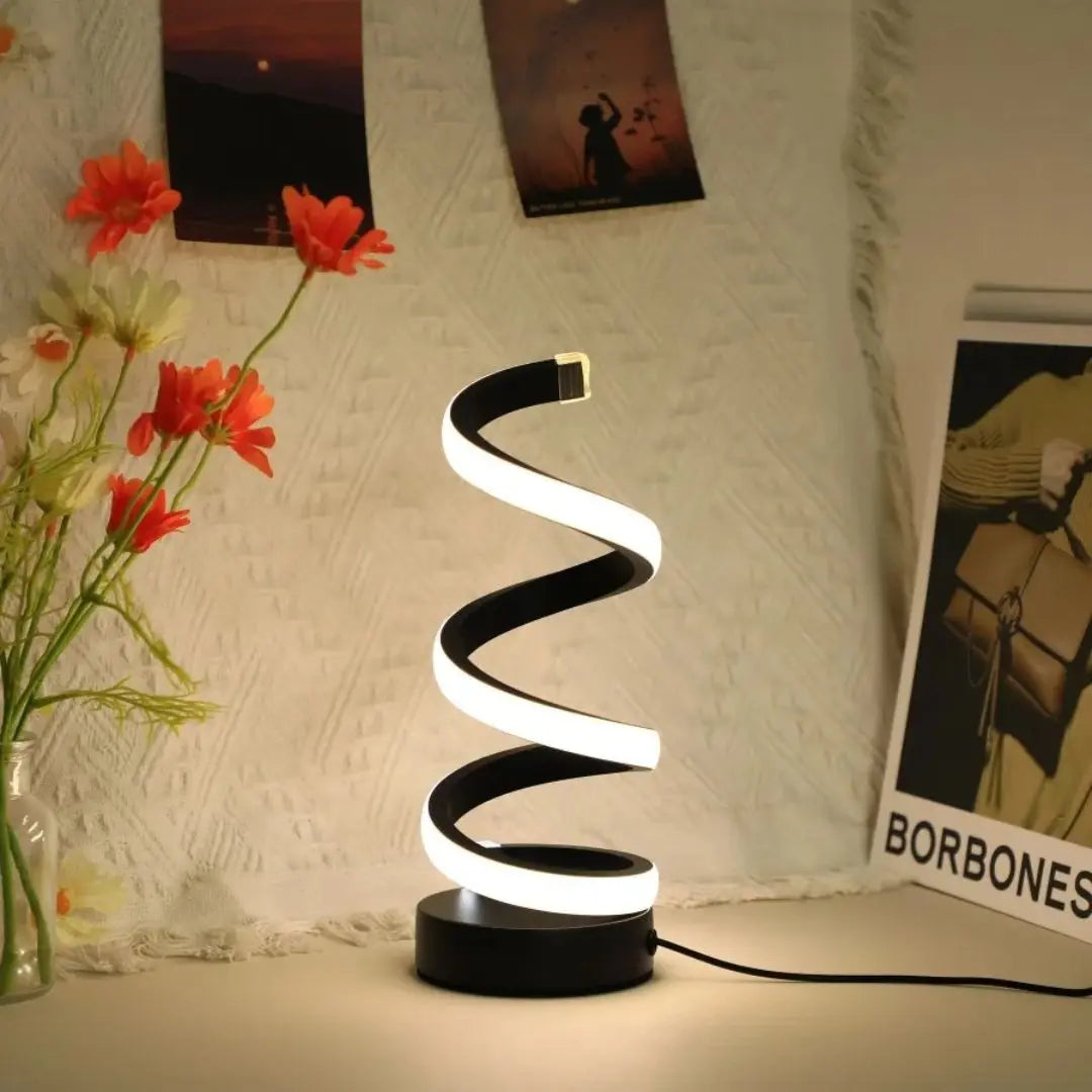 Lampe de Chevet LED Spirale - Design Moderne LuminaSpiral™-Veilleuse cocon
