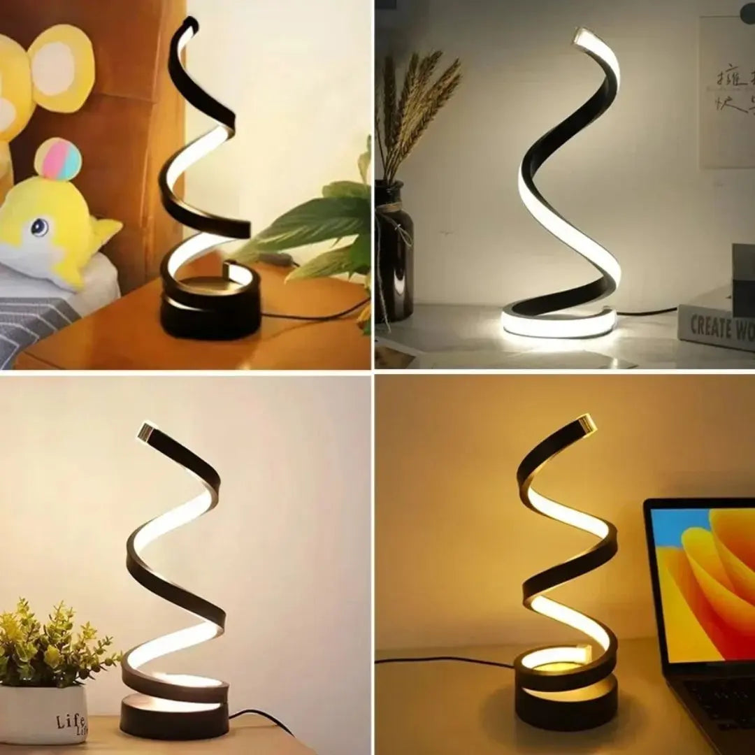 Lampe de Chevet LED Spirale - Design Moderne LuminaSpiral™-Veilleuse cocon