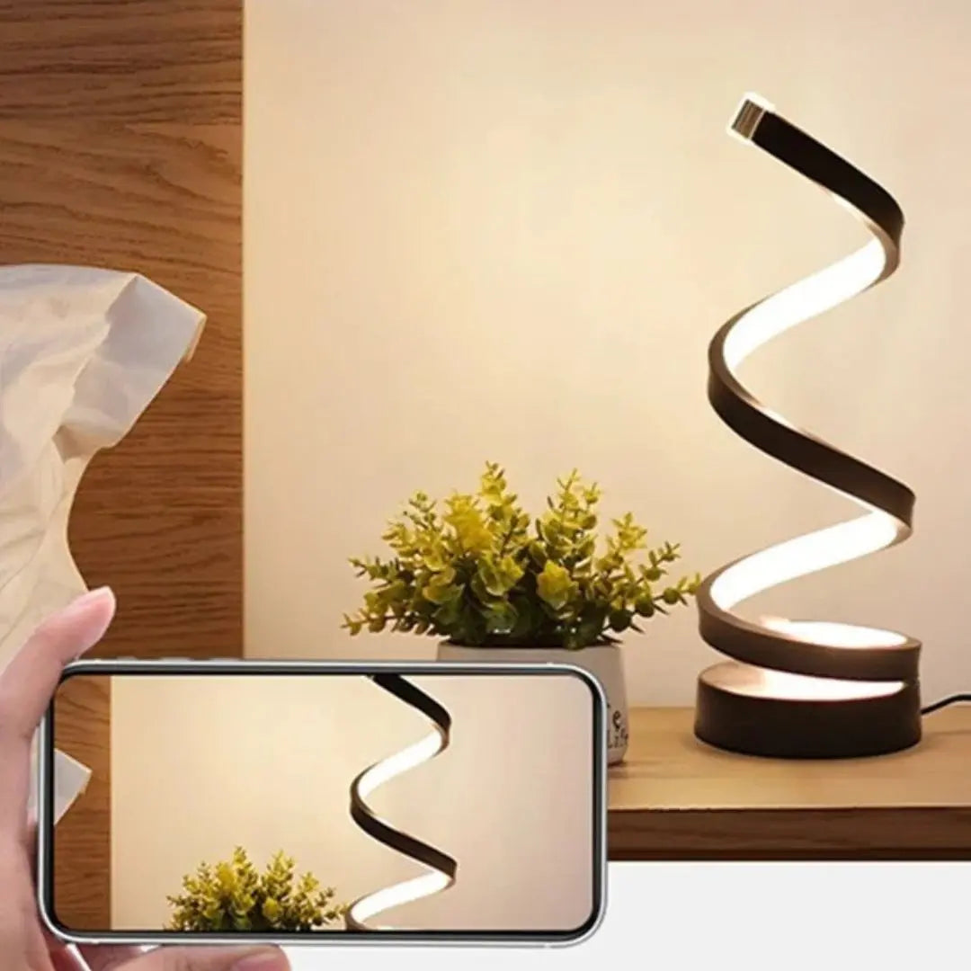 Lampe de Chevet LED Spirale - Design Moderne LuminaSpiral™-Veilleuse cocon