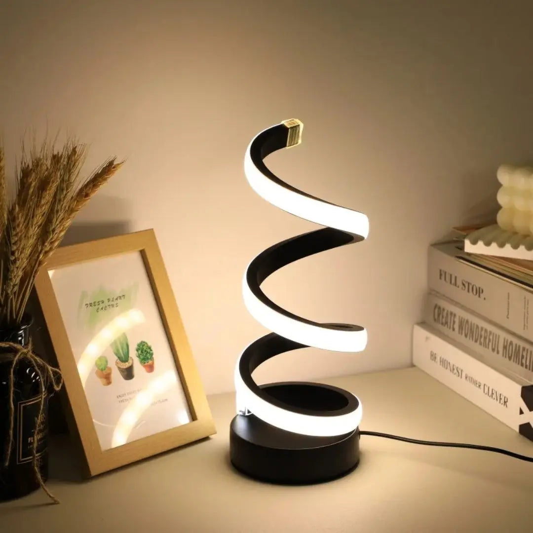 Lampe de Chevet LED Spirale - Design Moderne LuminaSpiral™-Veilleuse cocon