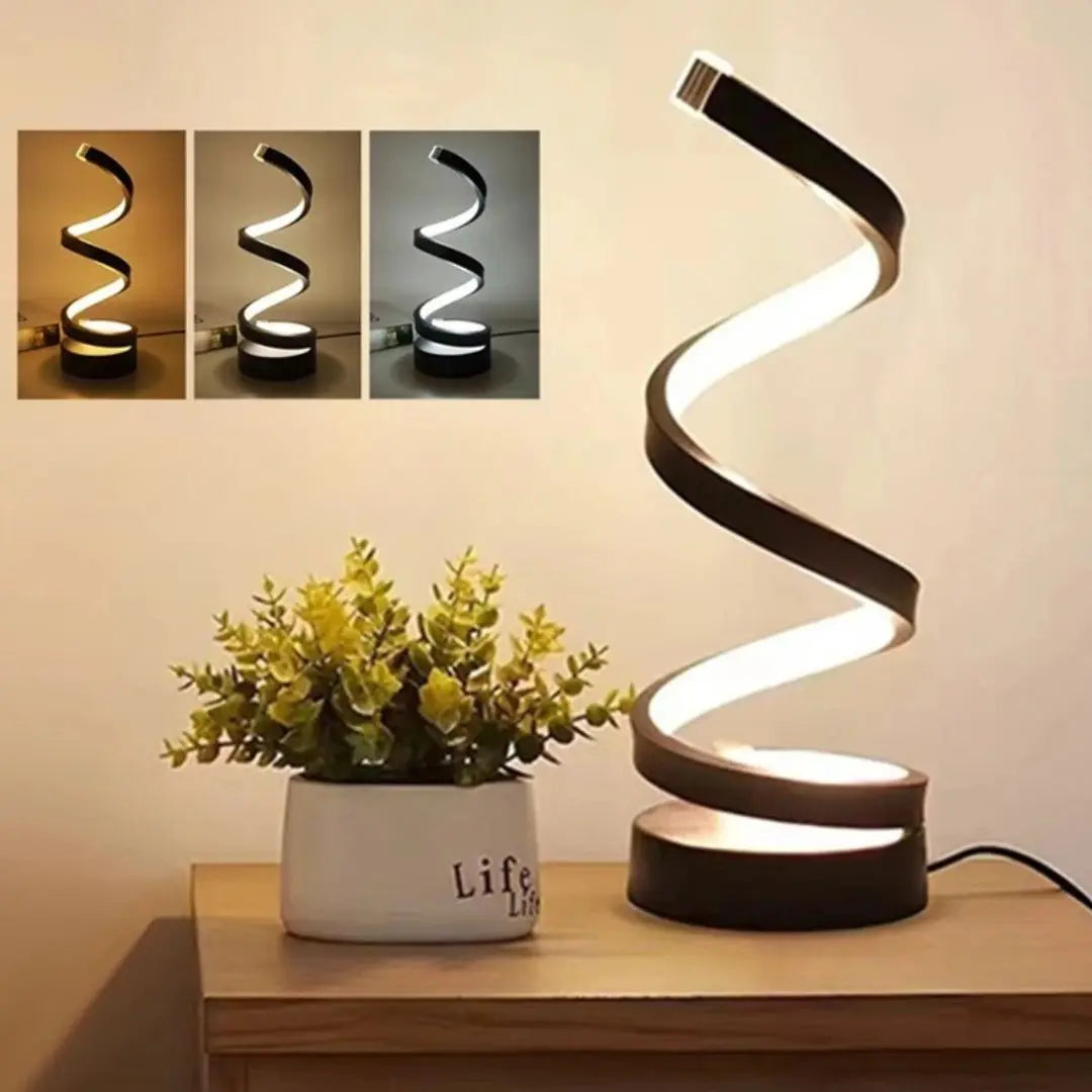 Lampe de Chevet LED Spirale - Design Moderne LuminaSpiral™-Veilleuse cocon