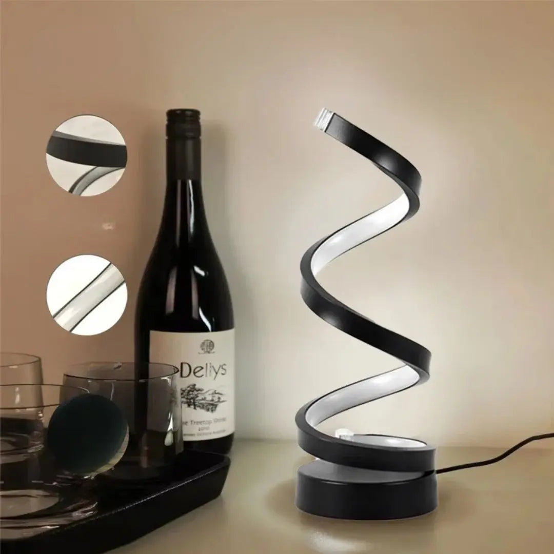 Lampe de Chevet LED Spirale - Design Moderne LuminaSpiral™-Veilleuse cocon