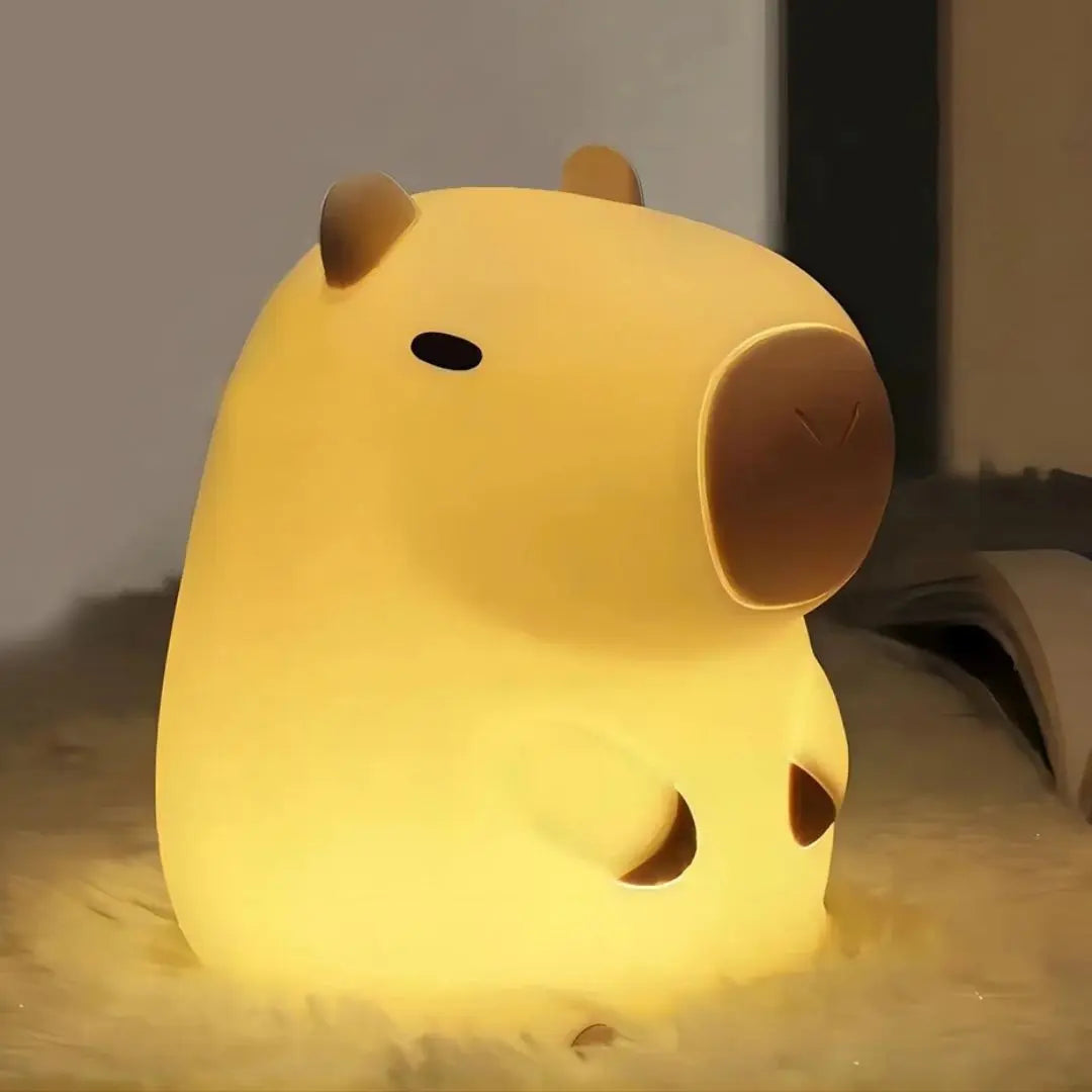 Veilleuse LED Bébé Silicone Capybara Rechargeable - Fonction Minuterie Veilleuse LED Bébé Silicone Capybara Rechargeable - Fonction Minuterie
