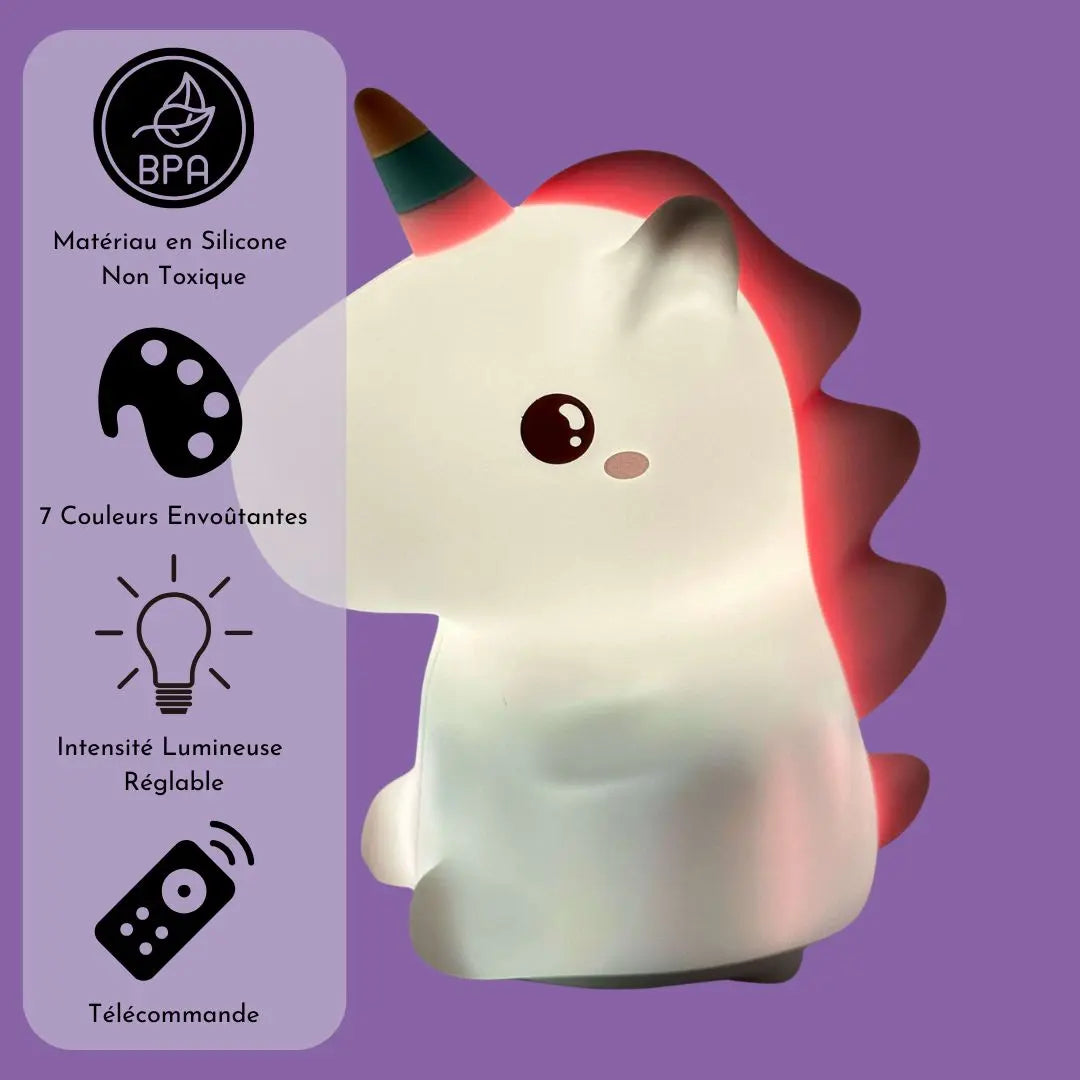Veilleuse Licorne avec Télécommande - Miss Licorne™-Veilleuse cocon