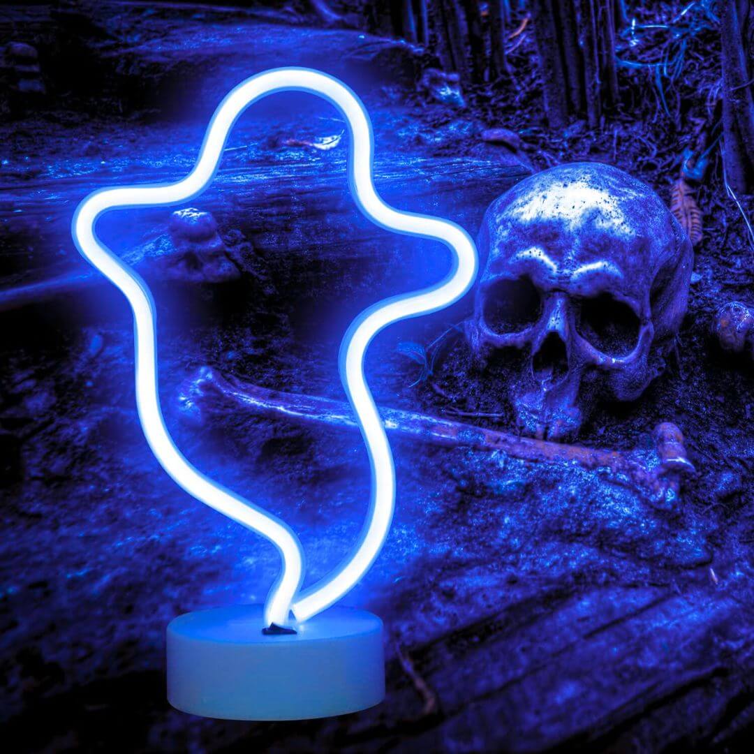 Lampe d'Halloween inspirée du visage de fantôme, veilleuse d'horreur en