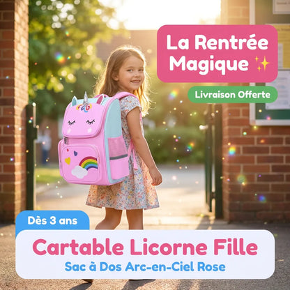 Cartable Licorne Fille – Sac à Dos Arc-en-Ciel Rose — Hero Lifestyle