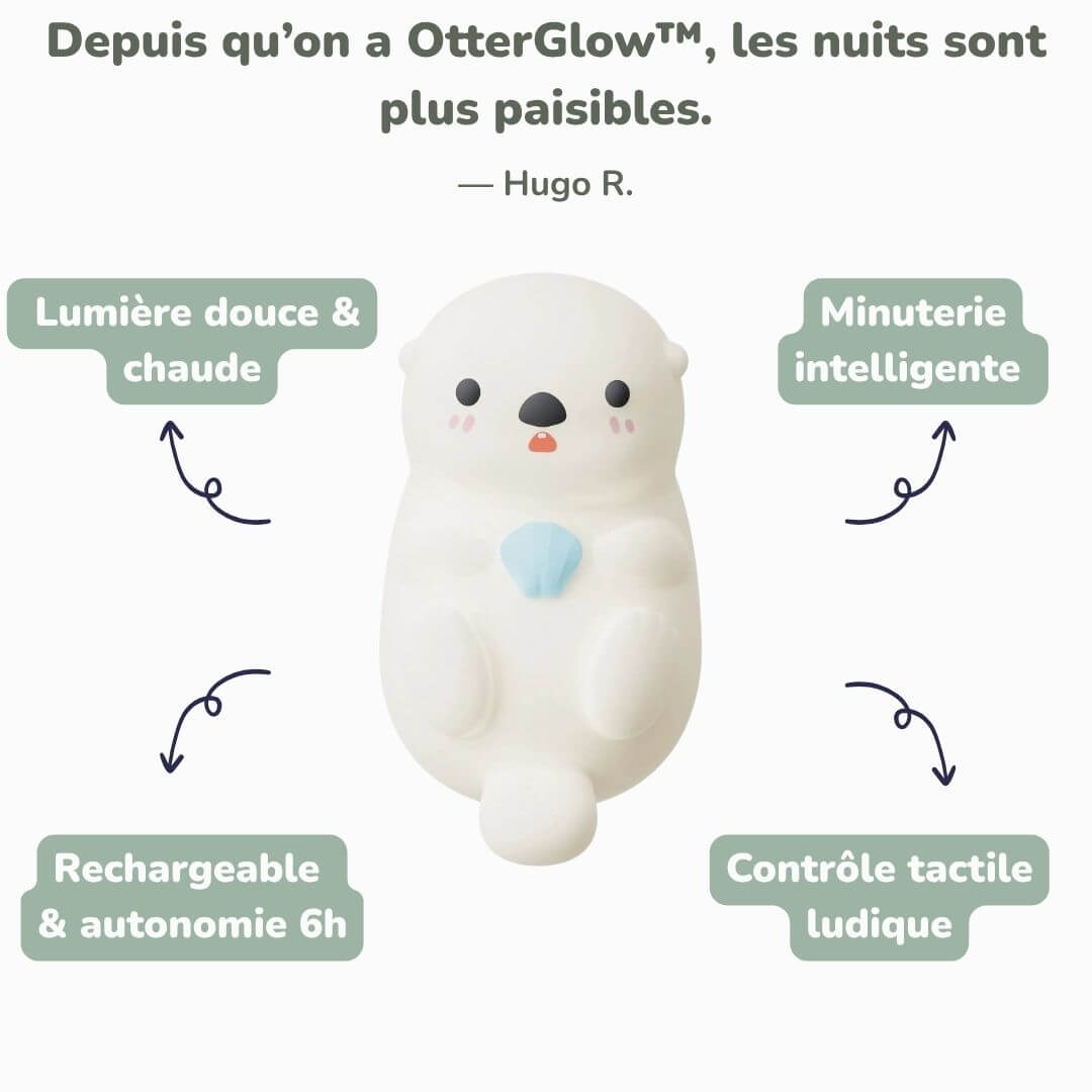 Veilleuse Loutre Bébé en Silicone - OtterGlow™