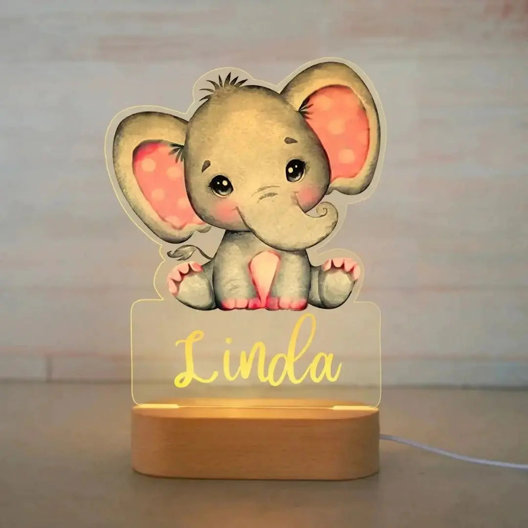 Veilleuse-Personnalisee-Linda-Elephante-chambre-enfant