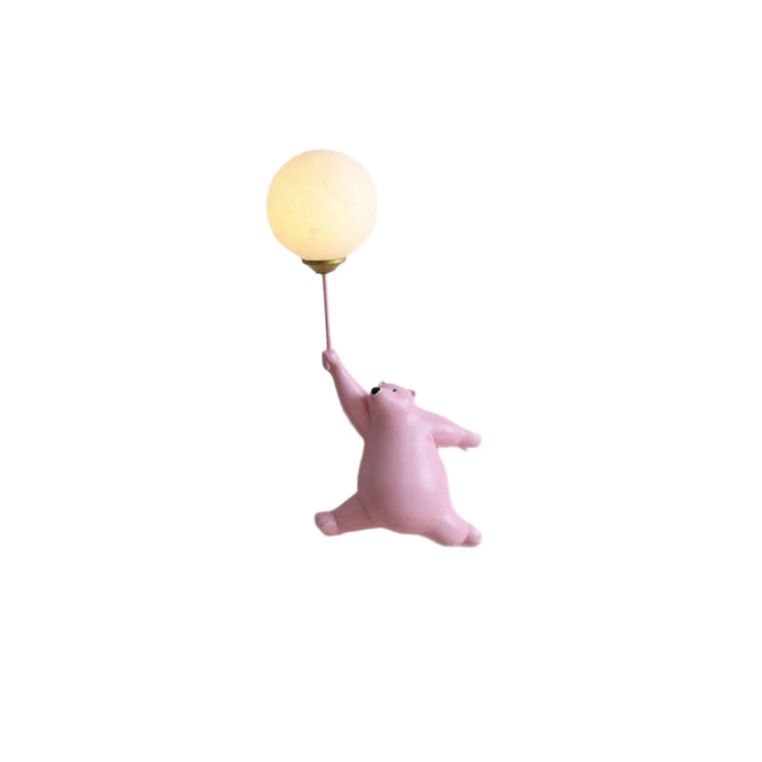 Lampe murale LED Balloon Bear - Résine et acrylique-Veilleuse cocon