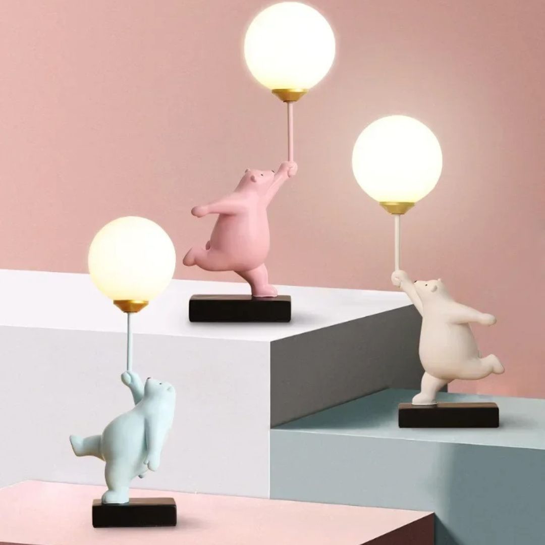 Lampe murale LED Balloon Bear - Résine et acrylique-Veilleuse cocon