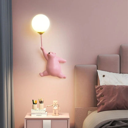 Lampe murale LED Balloon Bear - Résine et acrylique-Veilleuse cocon