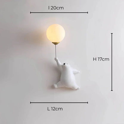 Lampe murale LED Balloon Bear - Résine et acrylique-Veilleuse cocon