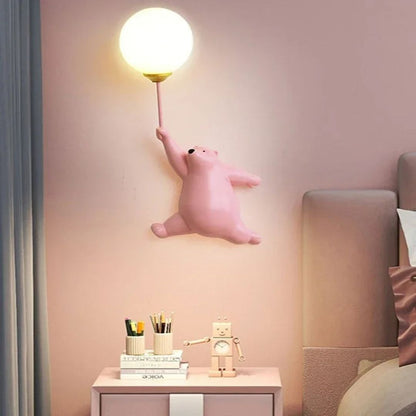 Lampe murale LED Balloon Bear - Résine et acrylique-Veilleuse cocon