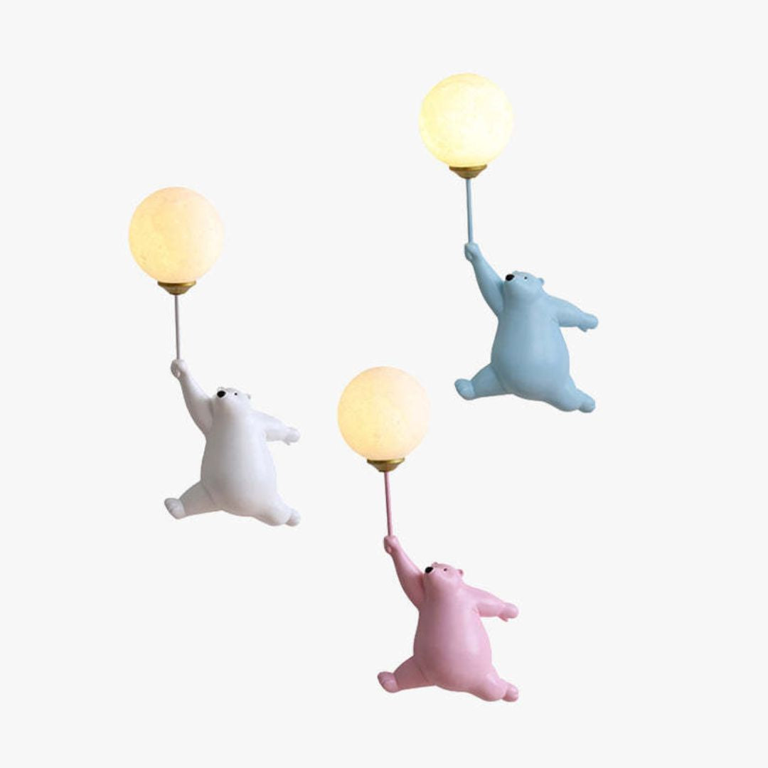 Lampe murale LED Balloon Bear - Résine et acrylique-Veilleuse cocon