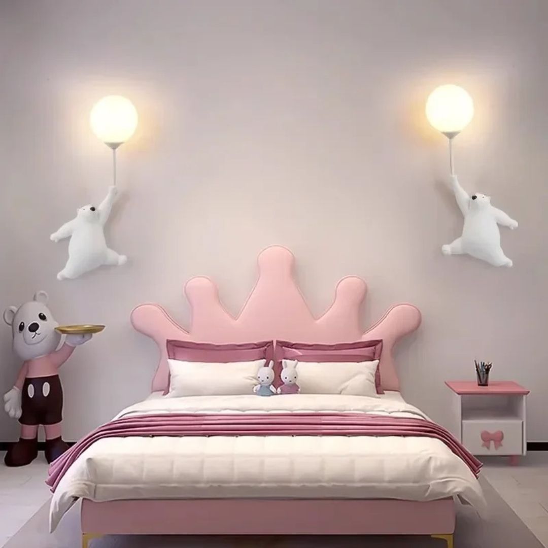 Lampe murale LED Balloon Bear - Résine et acrylique-Veilleuse cocon