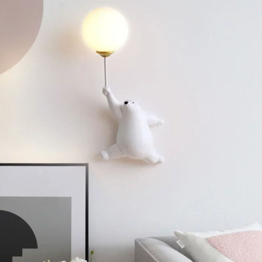 Lampe murale LED Balloon Bear - Résine et acrylique-Veilleuse cocon
