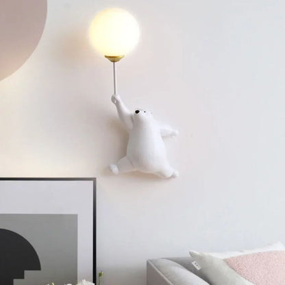 Lampe murale LED Balloon Bear - Résine et acrylique-Veilleuse cocon