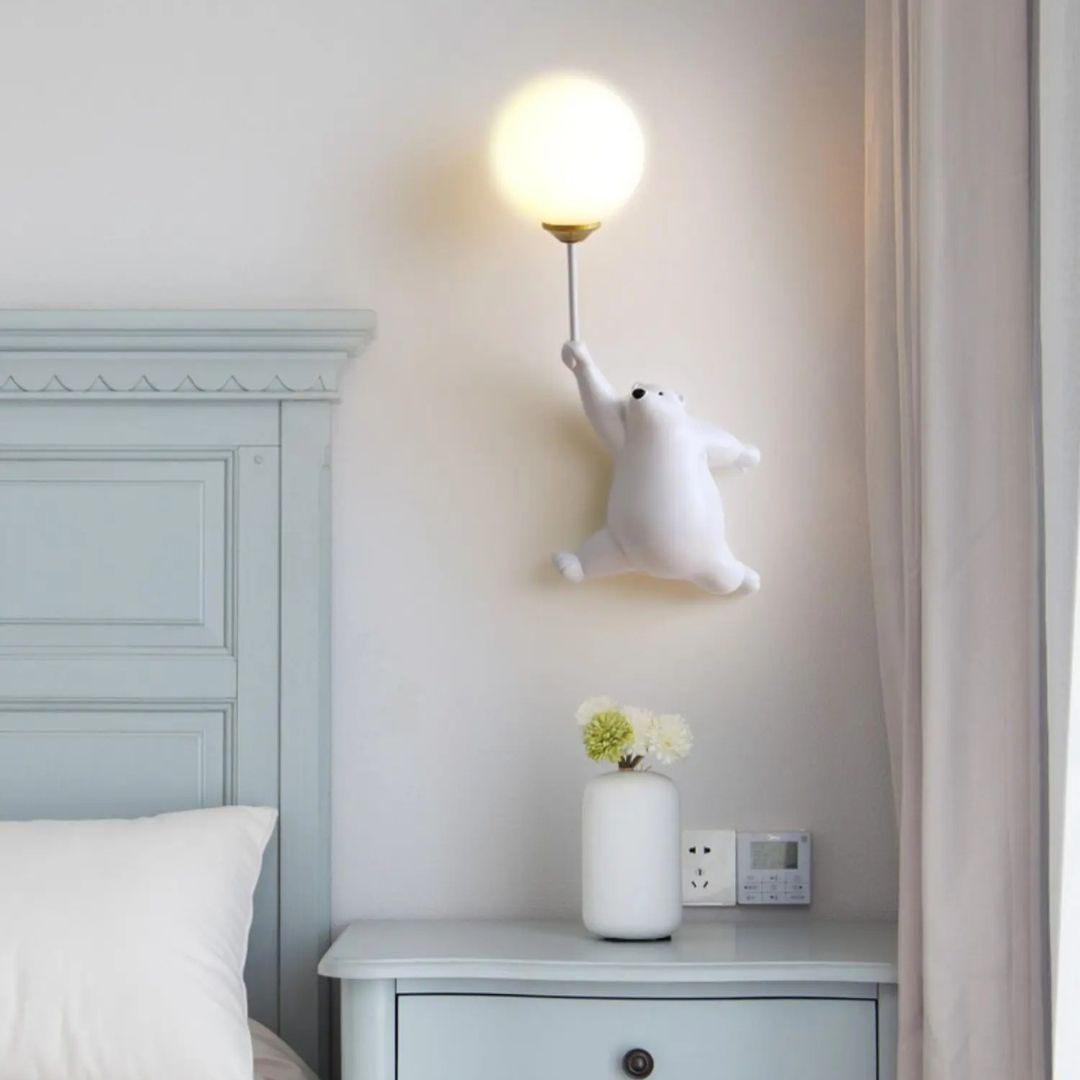 Lampe murale LED Balloon Bear - Résine et acrylique-Veilleuse cocon