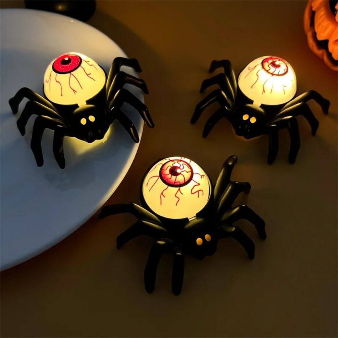 🎃 Décoration Halloween LED Araignée et Crâne – CreepyCrawl™