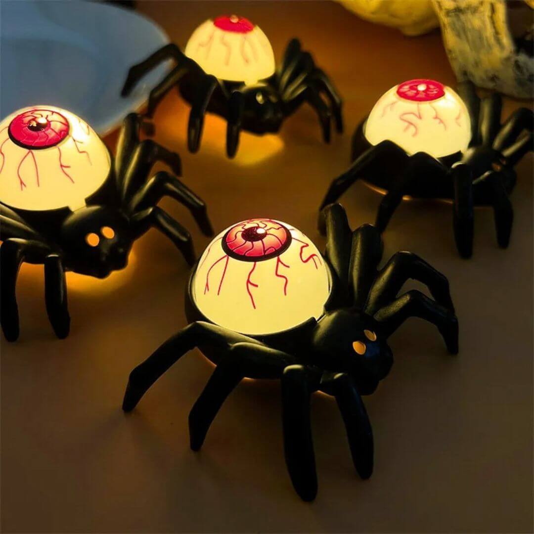 🎃 Décoration Halloween LED Araignée et Crâne – CreepyCrawl™