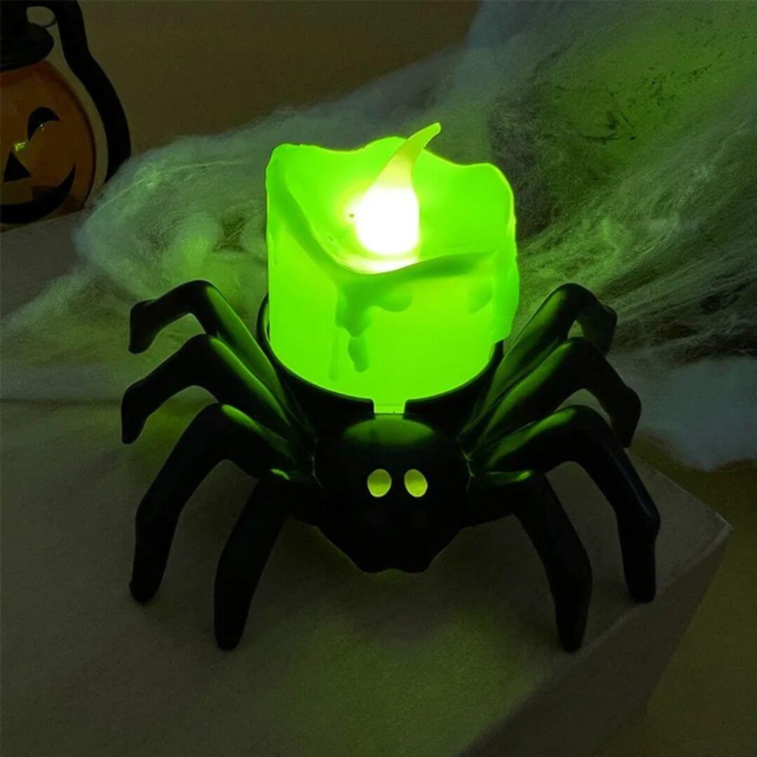 🎃 Décoration Halloween LED Araignée et Crâne – CreepyCrawl™