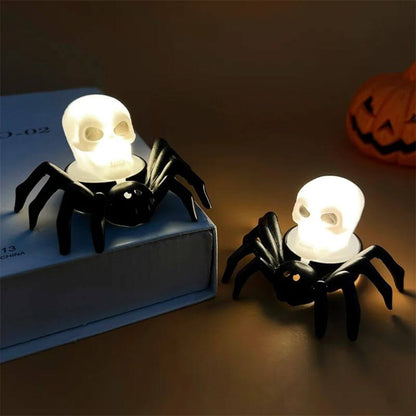 🎃 Décoration Halloween LED Araignée et Crâne – CreepyCrawl™