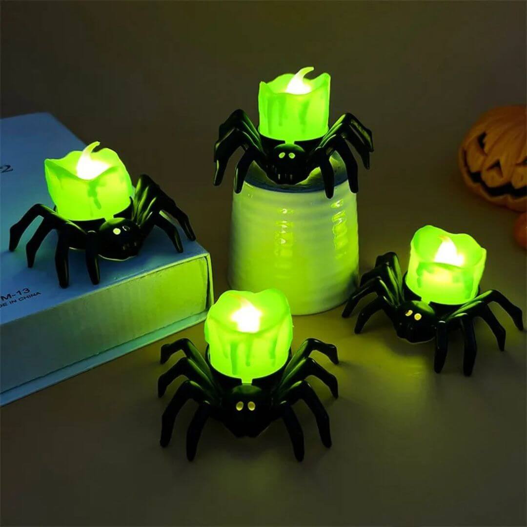 🎃 Décoration Halloween LED Araignée et Crâne – CreepyCrawl™