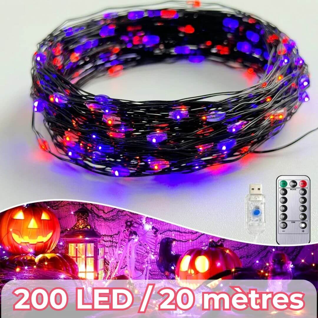 Guirlande LED Halloween Violet & Orange – SpookyTwinkle™