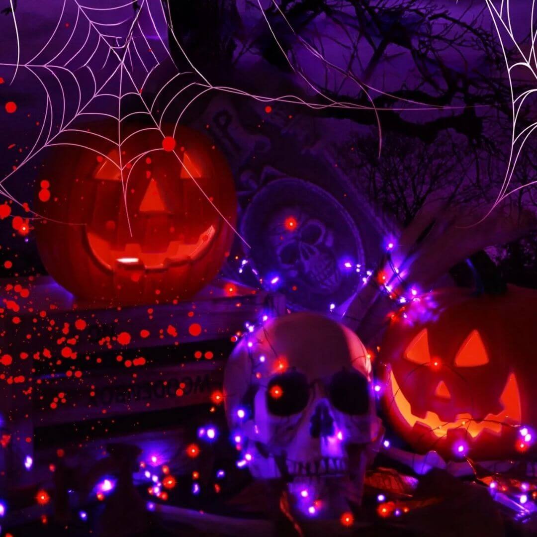Guirlande LED Halloween Violet & Orange – SpookyTwinkle™