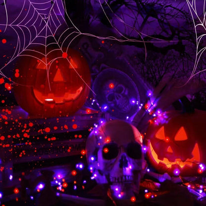 Guirlande LED Halloween Violet & Orange – SpookyTwinkle™