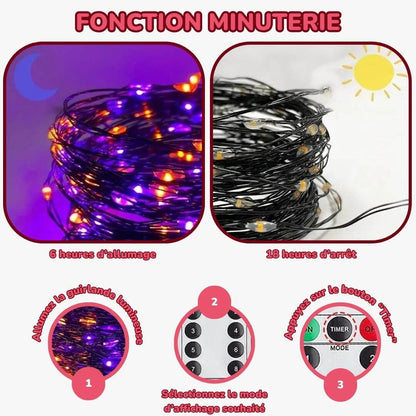 Guirlande LED Halloween Violet & Orange – SpookyTwinkle™