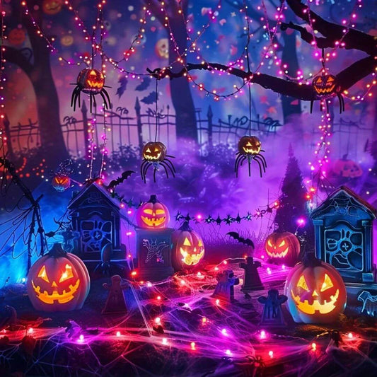 Guirlande LED Halloween Violet & Orange – SpookyTwinkle™