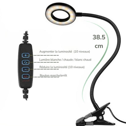 Lampe de Bureau LED à Clip – ClipLight360™
