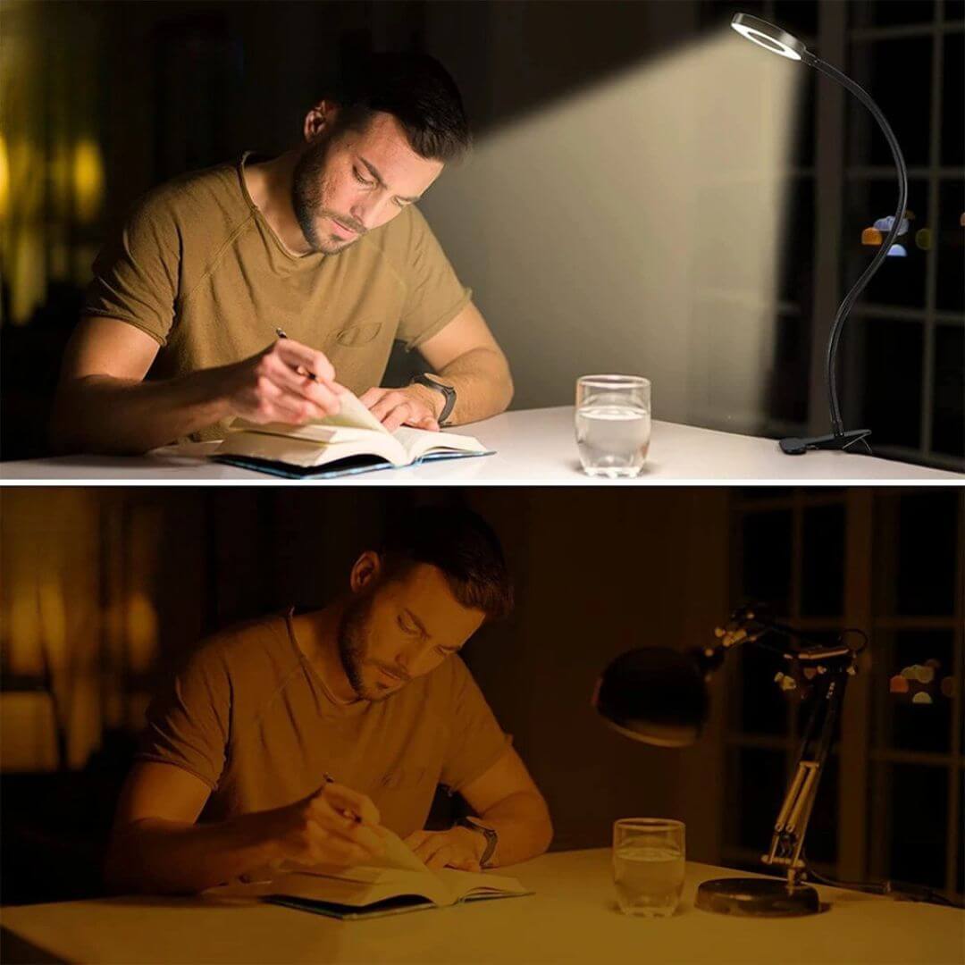 Lampe de Bureau LED à Clip – ClipLight360™