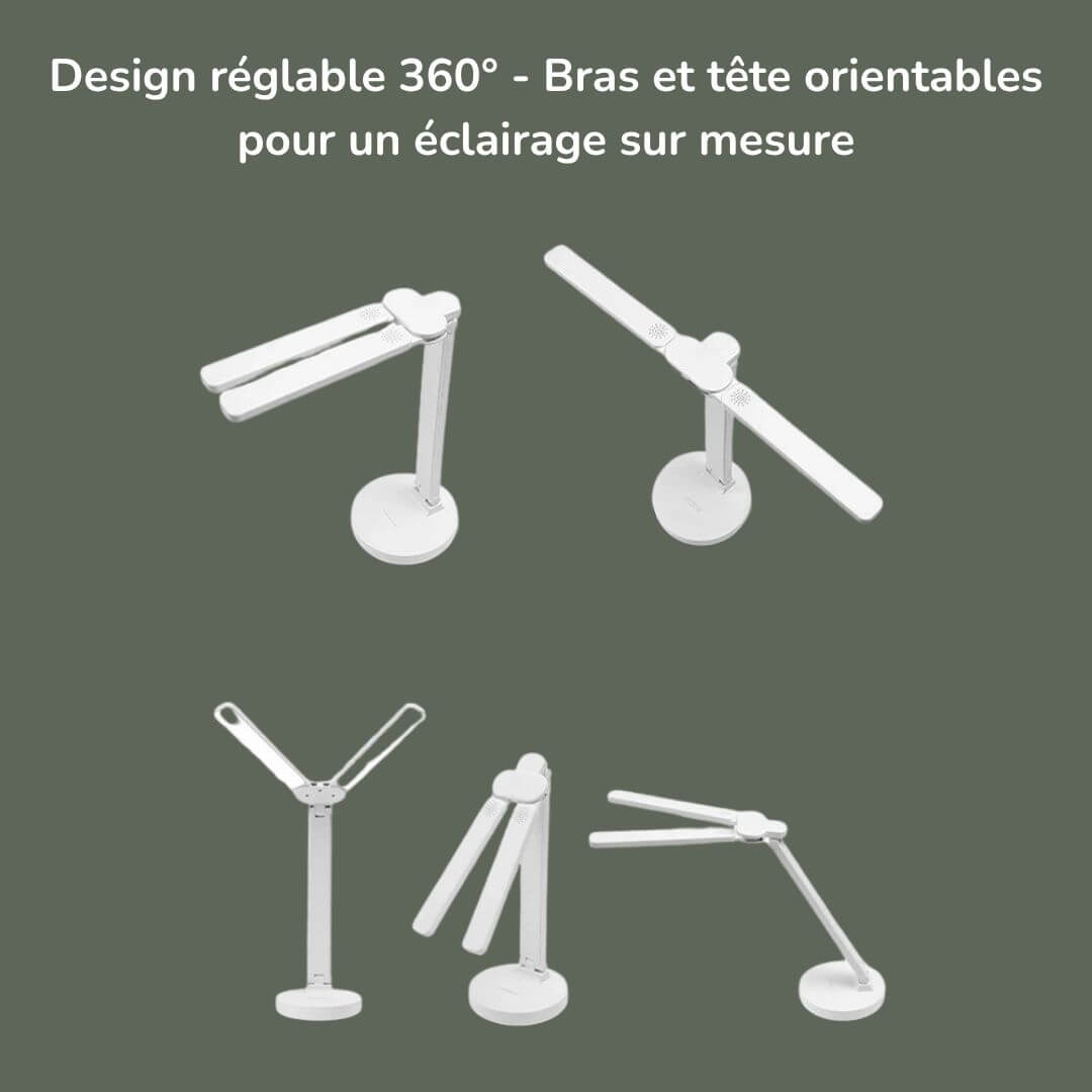 Lampe de Bureau Rechargeable à Double Tête – FlexiBright™
