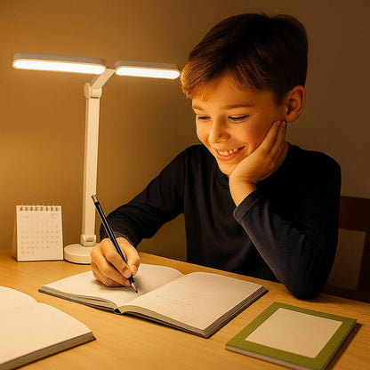 Lampe de Bureau Rechargeable à Double Tête – FlexiBright™