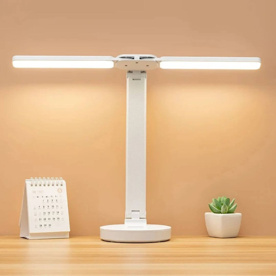 Lampe de Bureau Rechargeable à Double Tête – FlexiBright™