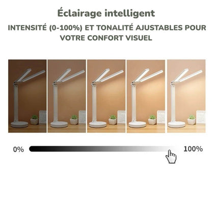 Lampe de Bureau Rechargeable à Double Tête – FlexiBright™
