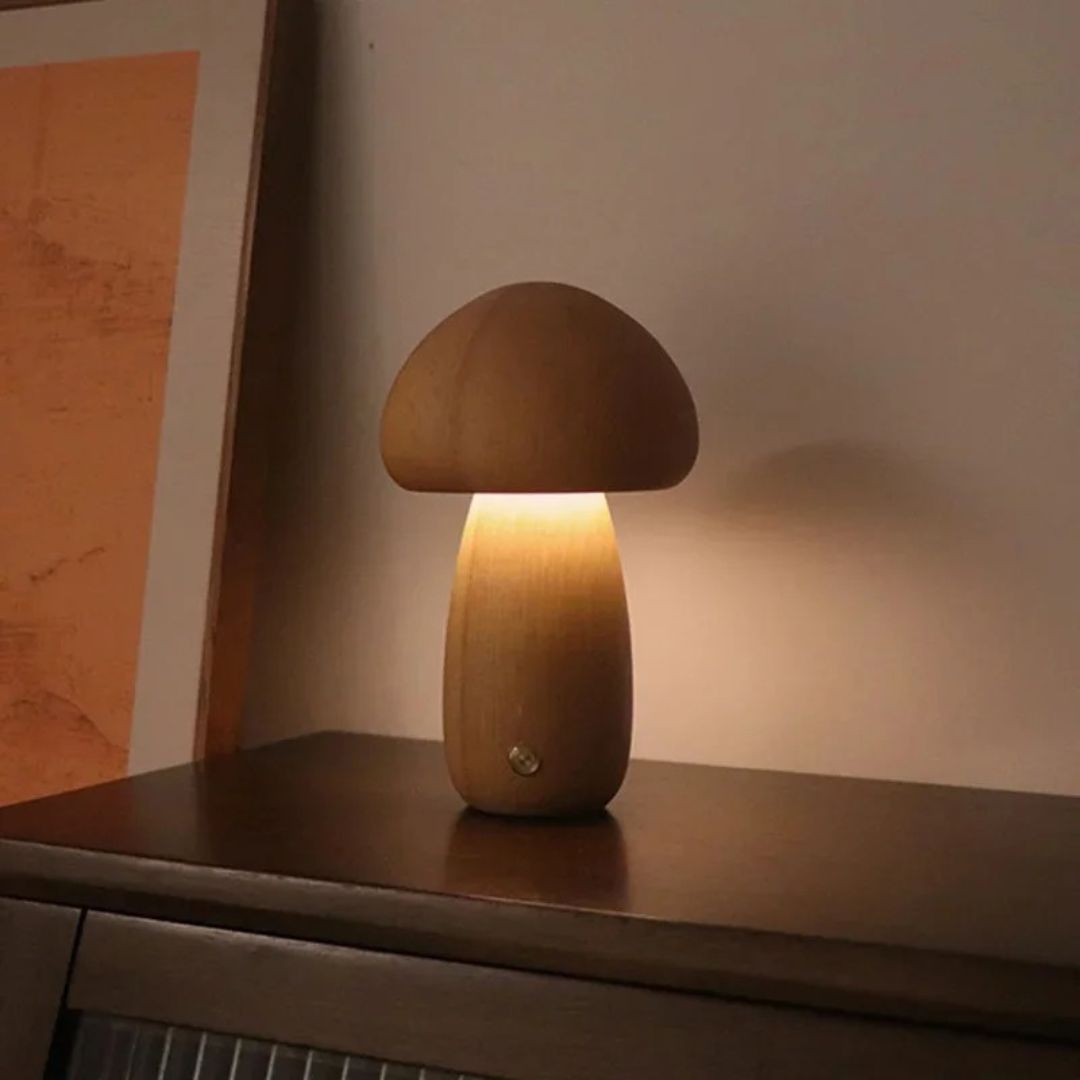 lampe-de-chevet-champignon-bois-hêtre