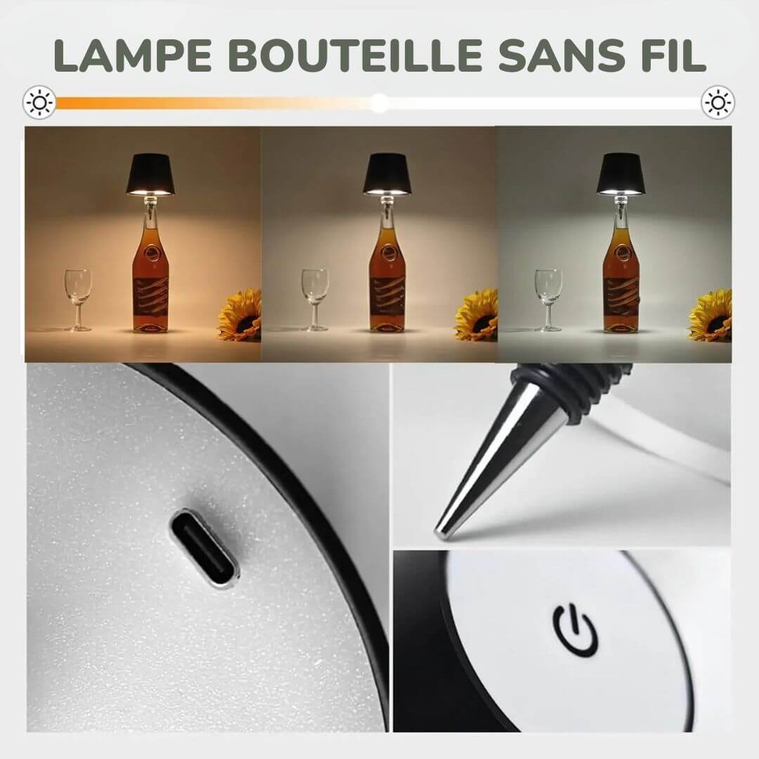 Lampe de Table Tactile Sans Fil – LumiBouchon™
