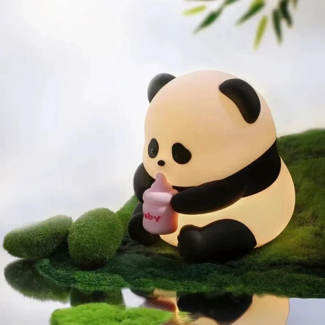 Veilleuse Panda LED Rechargeable USB-C – 7 Couleurs Tactiles, Silicone Doux, Minuterie 20 Min – Lampe De Nuit Bébé Et Allaitement