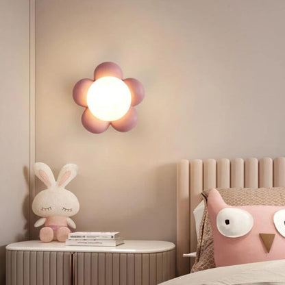 Veilleuse Murale Fleur – Applique LED en Résine et Acrylique pour Chambre d’Enfant-Veilleuse cocon