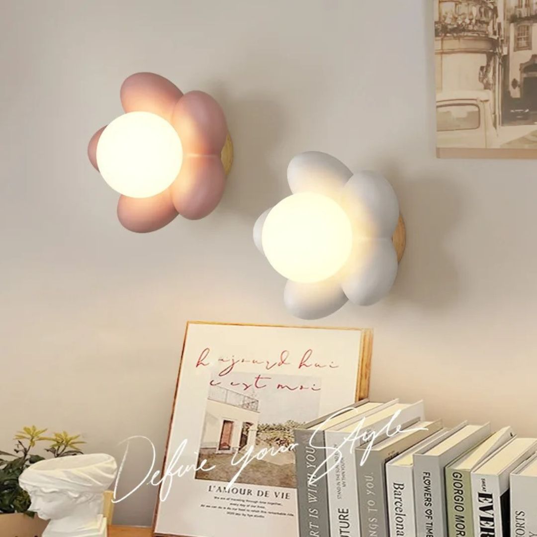 Veilleuse Murale Fleur – Applique LED en Résine et Acrylique pour Chambre d’Enfant-Veilleuse cocon
