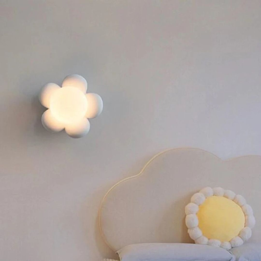 Veilleuse Murale Fleur – Applique LED en Résine et Acrylique pour Chambre d’Enfant-Veilleuse cocon