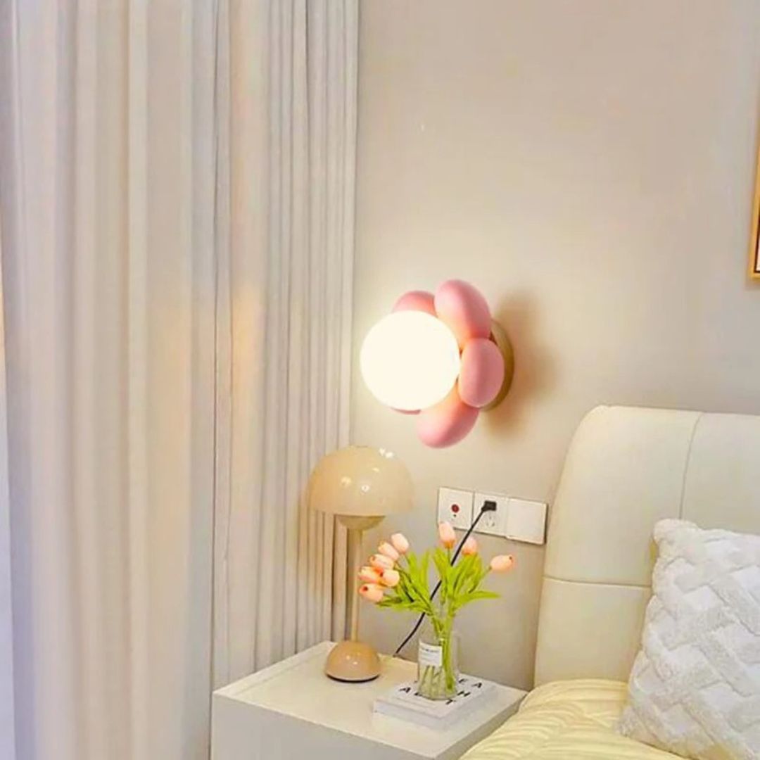 Veilleuse Murale Fleur – Applique LED en Résine et Acrylique pour Chambre d’Enfant-Veilleuse cocon