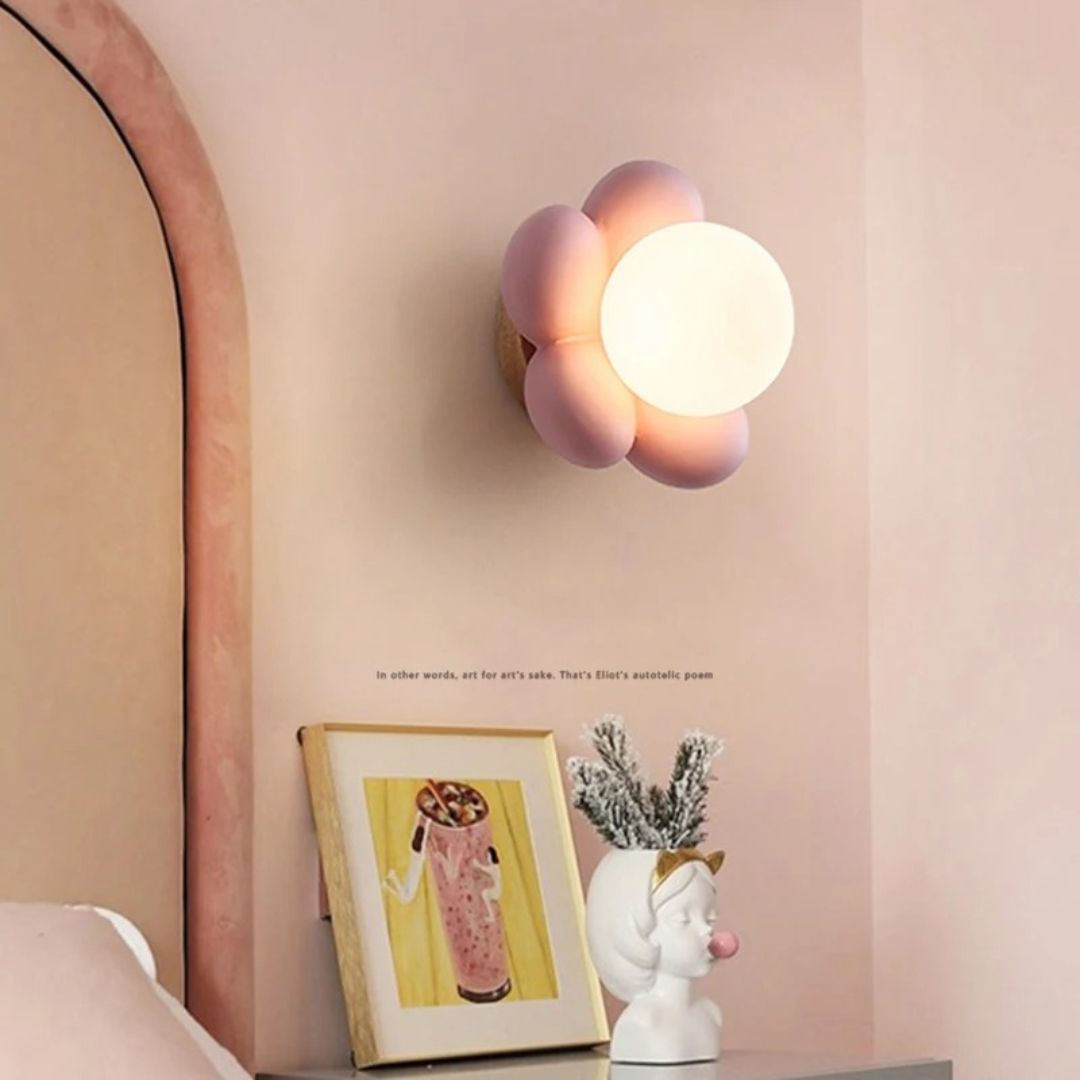 Veilleuse Murale Fleur – Applique LED en Résine et Acrylique pour Chambre d’Enfant-Veilleuse cocon