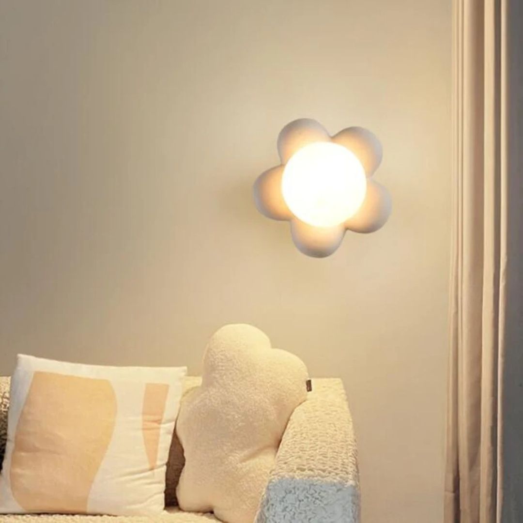 Veilleuse Murale Fleur – Applique LED en Résine et Acrylique pour Chambre d’Enfant-Veilleuse cocon